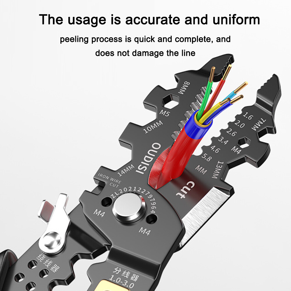 NANWEI Multi-functional Chrome Vanadium Steel Pliers Electrician Wire Separating Crimping Stripping Cutting Winding Clamping Tools for Home Appliance Maintenance