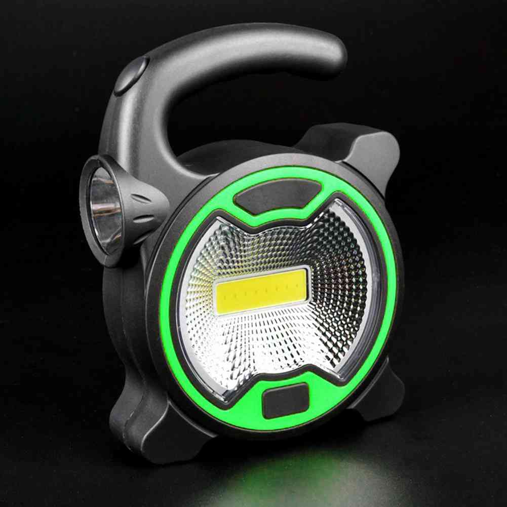 LED Camping Work Light Solar USB Charging COB Powerful Lantern Handheld Charging Indicator Outdoor Lighting for Hiking Camping Emergency Adventure