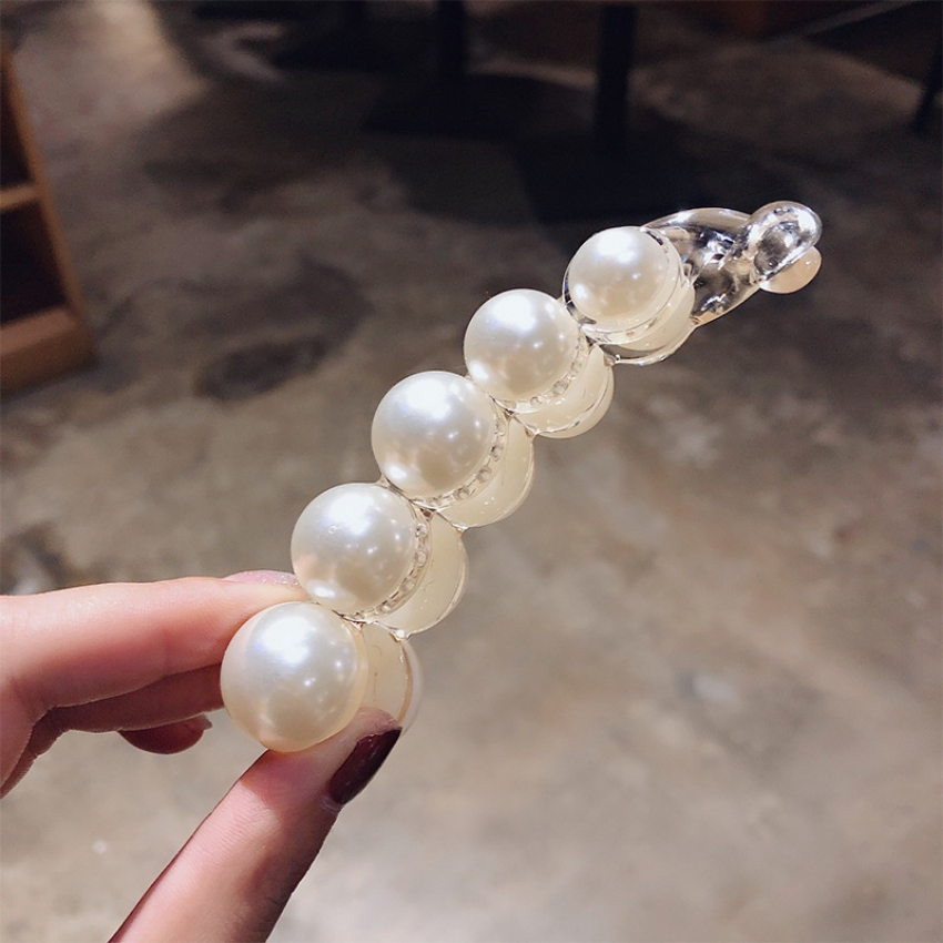 Plastic Pearl Hairpin Hair Clip for Women Headwear Pearl Hair Clips Ponytail Holder Clip Banana Claw Clip Fashion Hair Accessories