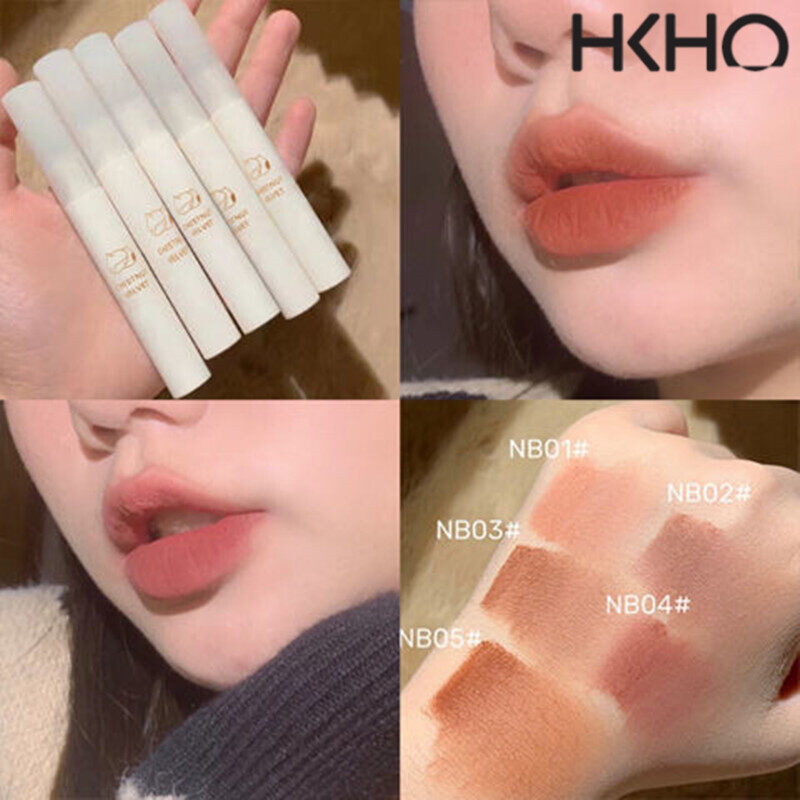 HKHO Lip Mud Velvet Matte Lipstick Female Cheap Student Lip Lacquer