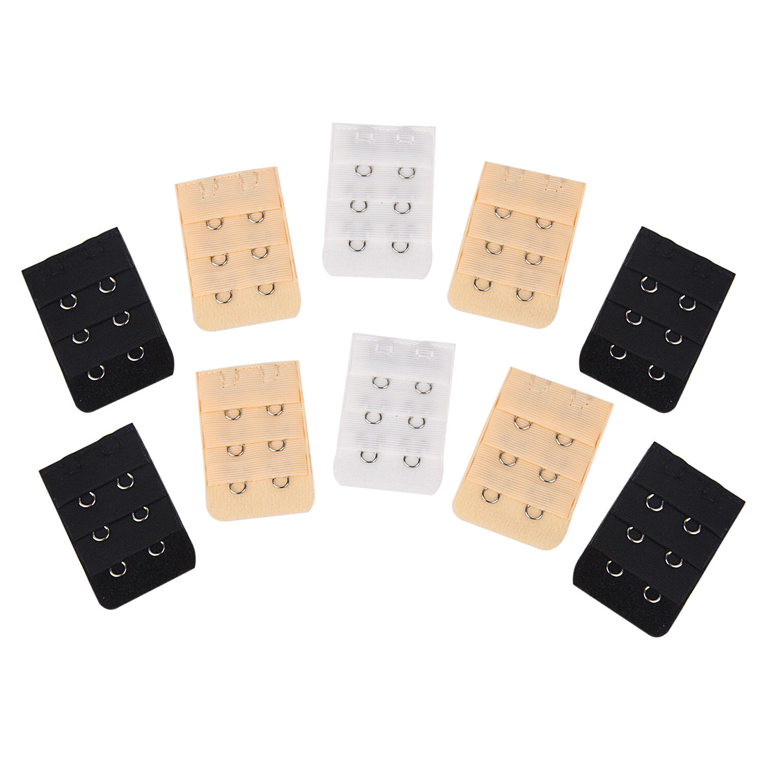 【Fairy Castle】 10 PCS 2/3/4 Móc Áo Ngực Mở Rộng Cho Phụ Nữ Của Áo Ngực Đàn Hồi Mở Rộng Dây Đeo Hook Clip Giãn Nở Có Thể Điều Chỉnh Vành Đai Khóa Phụ Kiện