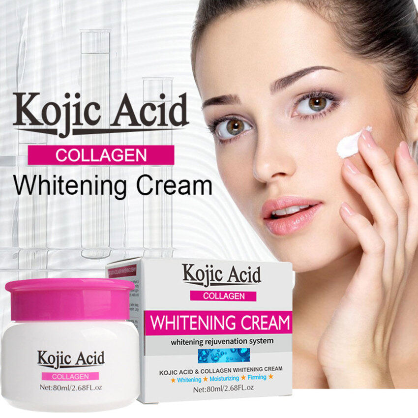 【100% Original】Kojic Acid Collagen Whitening Cream Moisturizing Shrink Pore Anti Aging Anti Wrinkle Skin Care 80ml