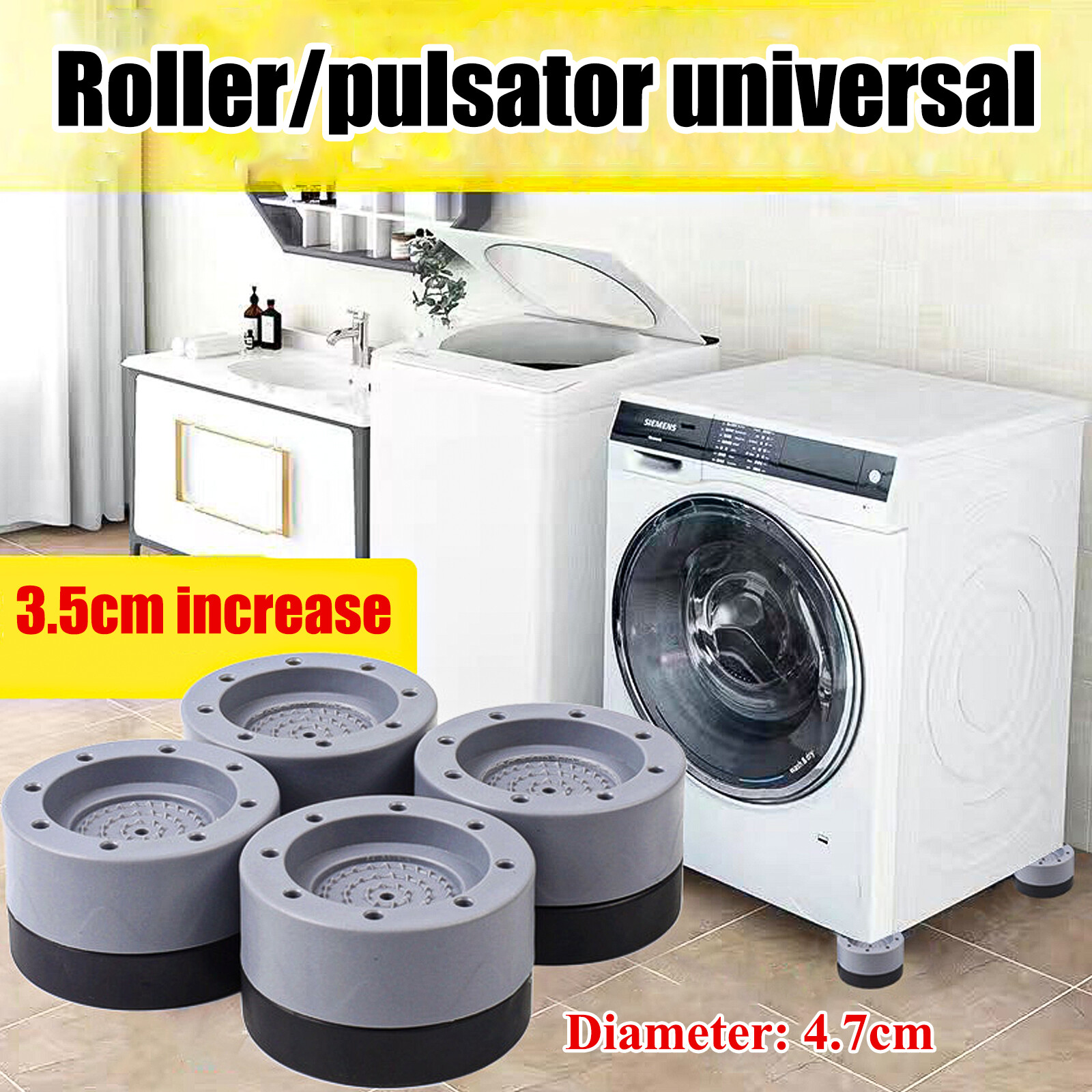 Hàng Loại 1 - 4 Cái Hỗ Trợ Máy Giặt Chống Sốc Và Khử Tiếng Ồn, Máy Giặt Và Máy Sấy Miếng Đệm Chống Rung, Máy Giặt Và Máy Sấy Miếng Lót Chân Giảm Tiếng Ồn