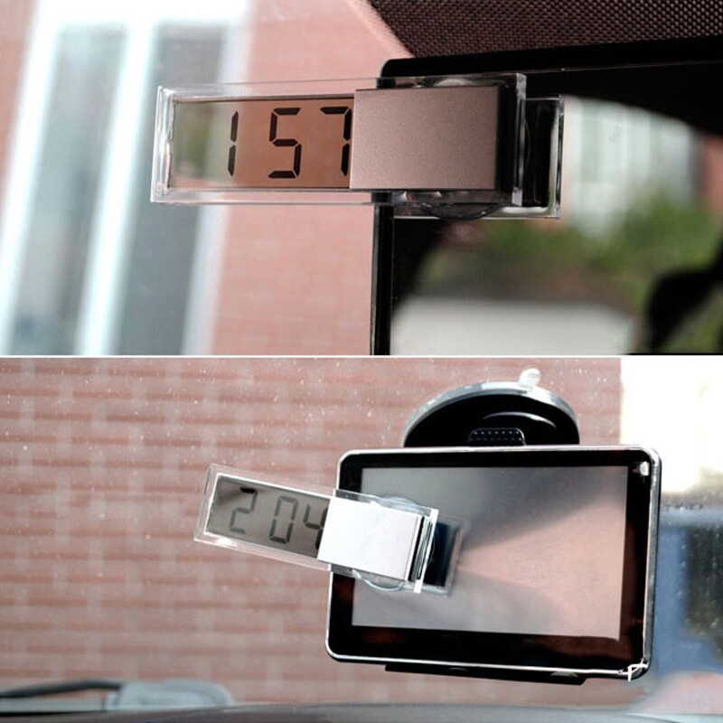 Car Digital Clock Temperature Display Electronic Clock / Thermometer Auto Electronic LCD Digital Clock with Sucker
