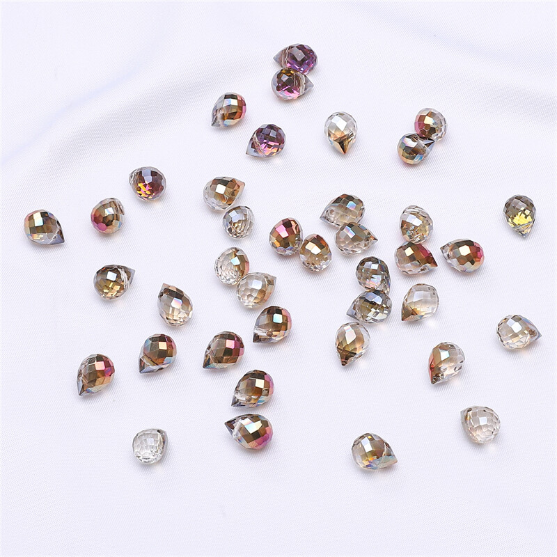 10Pcs/Bag 9x8mm Glass Beads Material Bohemian Crystal Water Drop Petal Shape Suitable For DIY Accessories Necklace Making Beads