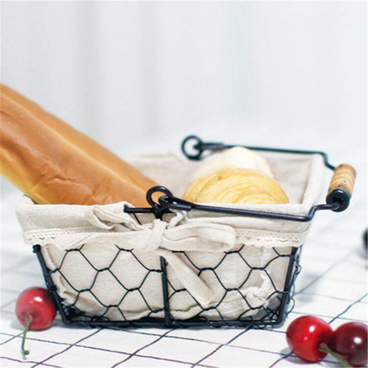 Storeshop Iron Art Wire Sundries Storage Basket Desktop Grocery Organizer Small Fruit Bowl Portable Mini Basket