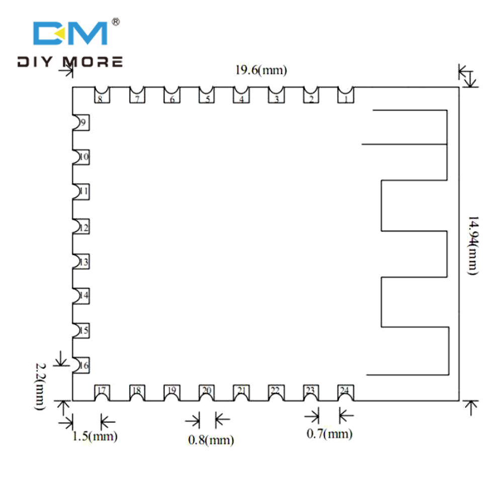 diymore Mô Đun Không Dây Nối Tiếp CC2541 JDY-23 Mô Đun BLE 5.0 BT Mô Đun Thu Phát RF Nhà Thông Minh