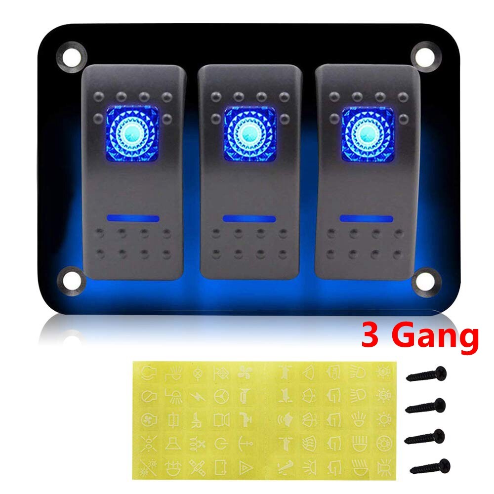 Bảng Công Tắc 3/4/5 Gang, Bảng Công Tắc Bật Tắt 12V/24V Bộ Sạc USB Kép 4,8A Công Tắc Bật Tắt Cho Ô Tô Xe Tải Thuyền Hàng Hải