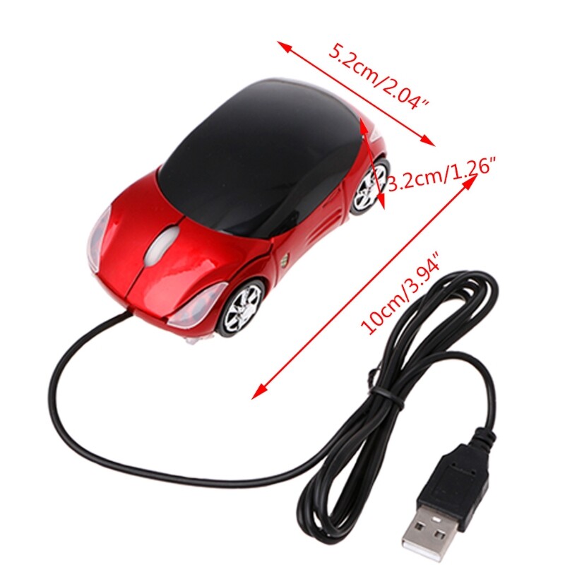 Chuột Quang 2 Đèn Pha Sáng Tạo Có Dây USB Hình Xe Hơi Mini 1000DPI, Dành Cho Máy Tính Xách Tay PC