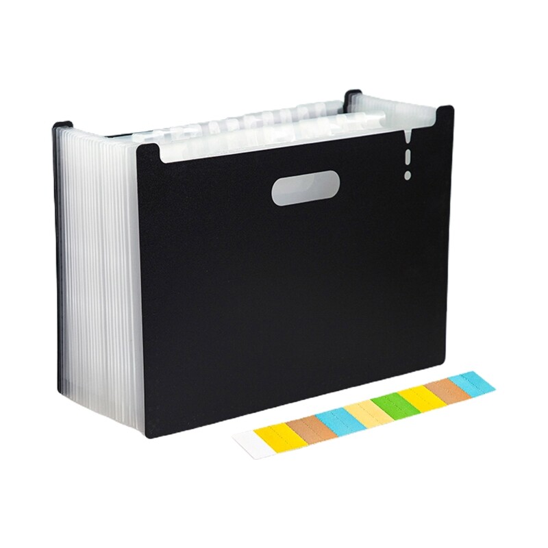 A4 Accordion Folder Clear Index Labels Expanding Document Folder File Organizer Desk Management for Office File Cabinet