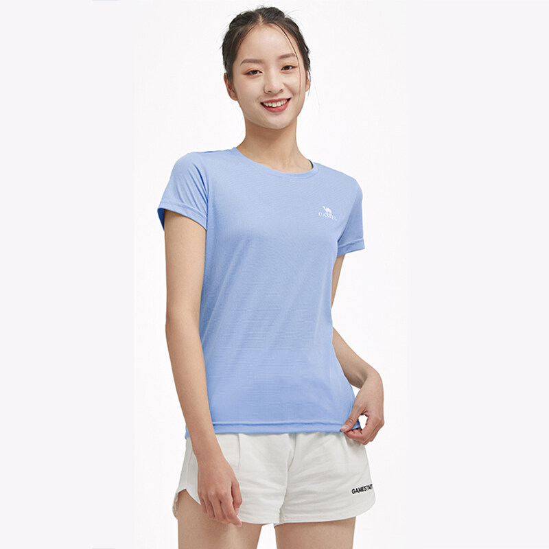 CAMEL New Women Outdoor Short Sleeve Casual Summer Soft Breathable Running Sports Shirt Tops