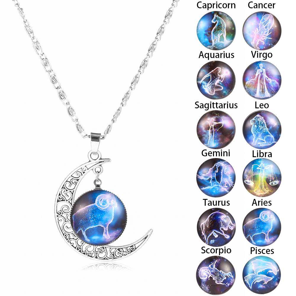 1* New Best Birthday Gift Double Face Friendship Gift Constellation Necklace Leo Libra Scorpio Sagittarius Horoscope Astrology Zodiac Pendant
