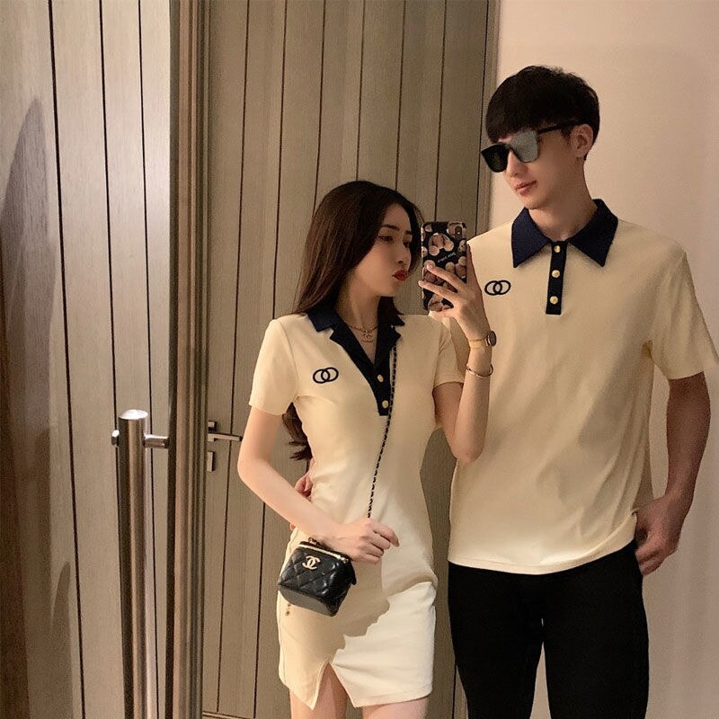 Korean Couple Outfits His And Hers Matching Polo Shirts Couple Set