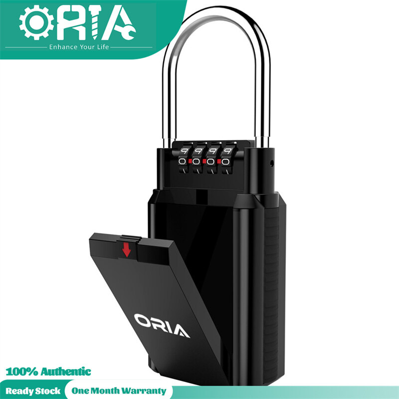 ORIA Key Storage Lock Box 4-Digit Combination Padlock Holds up to 6 Keys Secure Box Keys Holder for Indoors & Outdoors