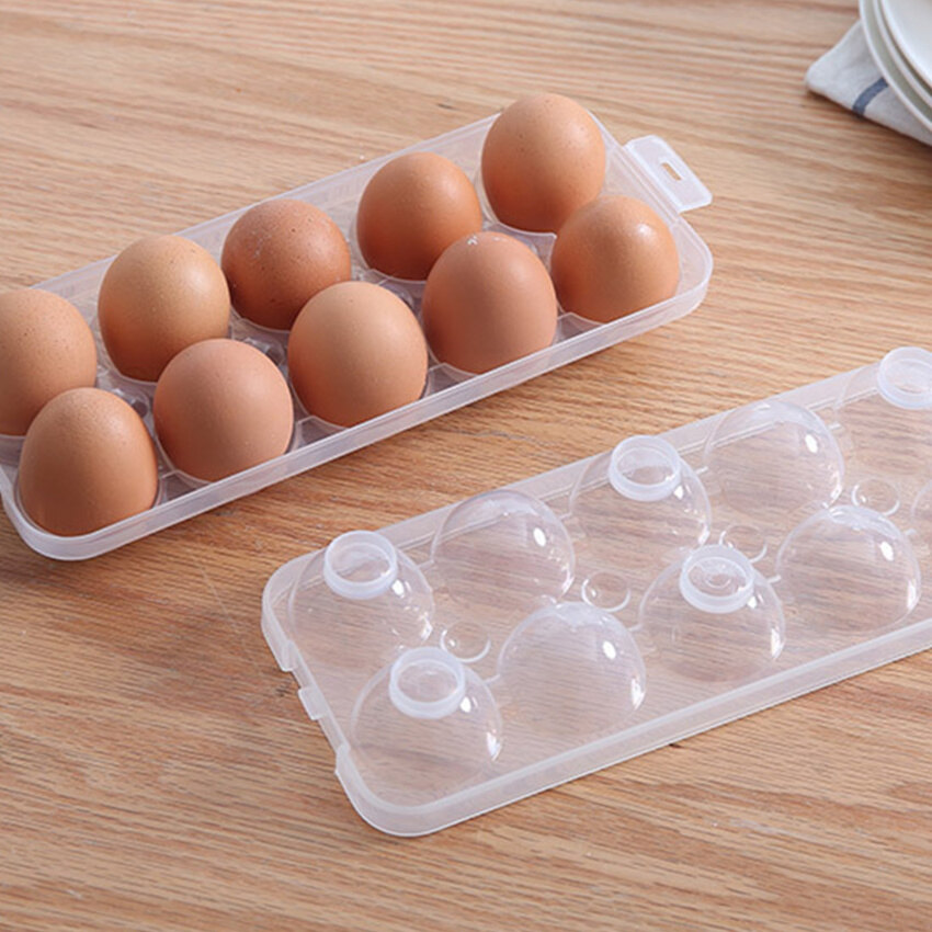[Chất Lượng Cao 100%] Hộp Đựng Trứng Tủ Lạnh, Khay Tủ Đông Hộp Lưu Trữ Container Trường Hợp Khay Nhựa-10/20/30 Ô