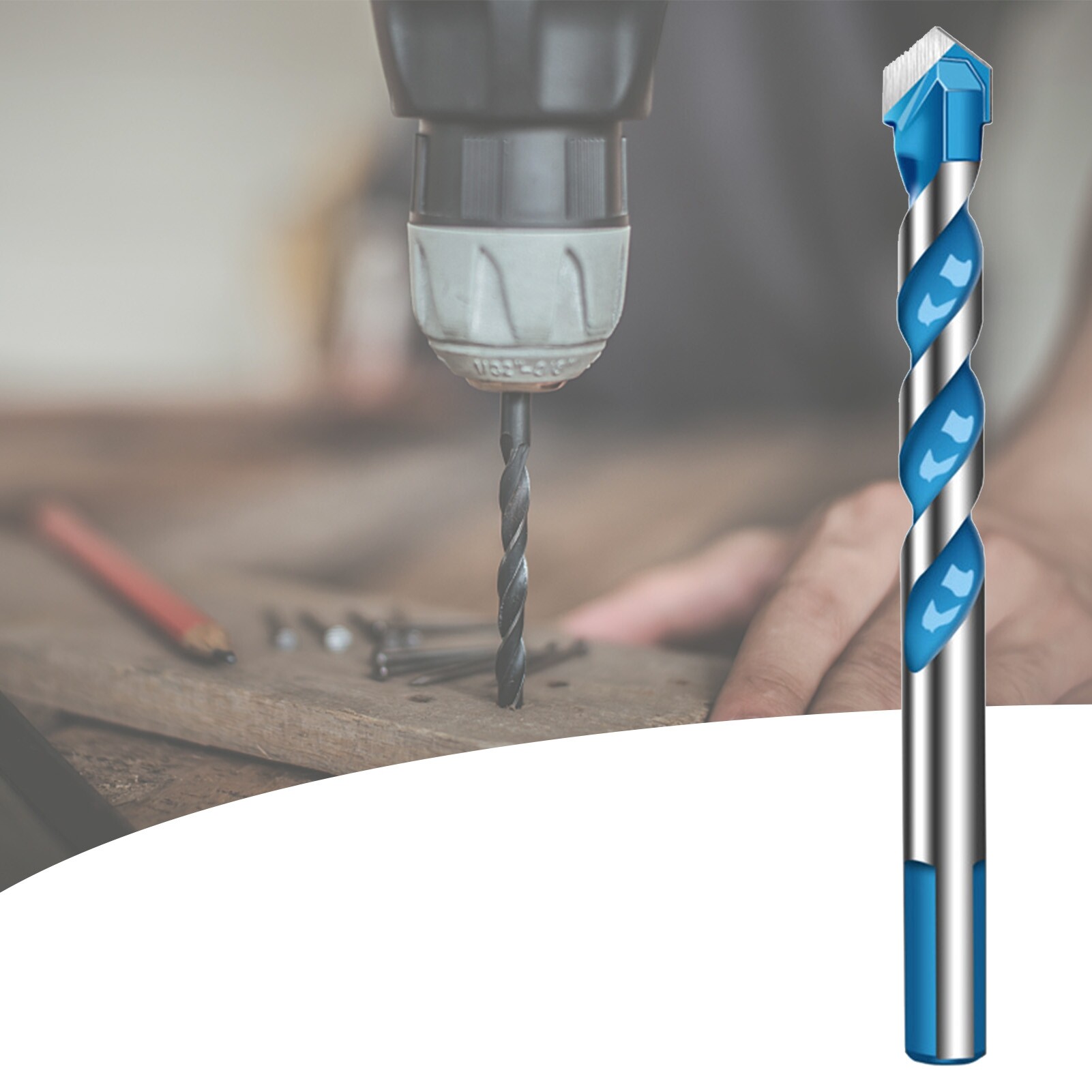 5-12mm Multifunctional Tip Drill Bit Triangular Shank Non-slip Durable Efficient Ultimate Drill Bit for Marble