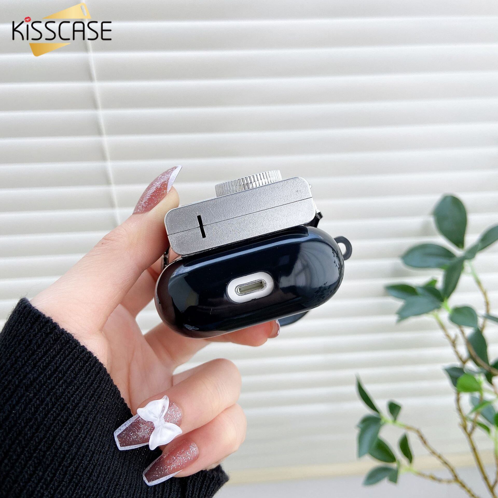 KISSCASE Retro Luminous Camera Case For Airpods 1 2 3 Pro Wireless Bluetooth Pro Headset Case Soft Silicone Protector Case