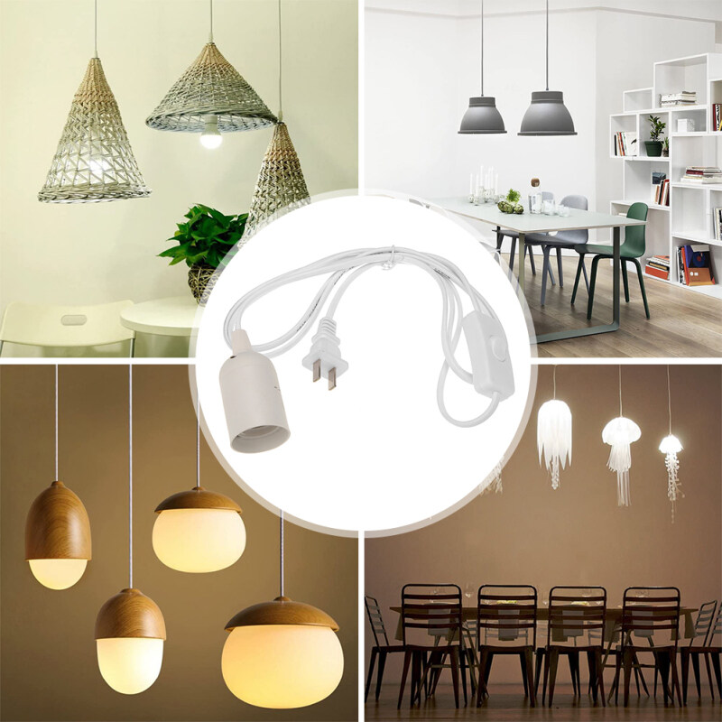Mặt Dây Đèn Dây Cáp E27 Ổ Cắm Có Công Tắc Bật/Tắt Cho Phòng Ngủ