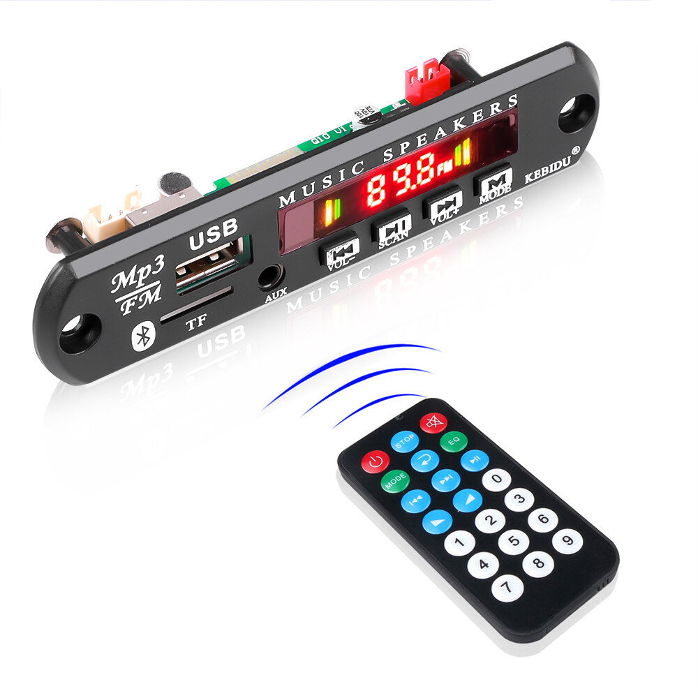 Bluetooth 5.0 MP3 Decoder USB MP3 Player Decoding Board Module 5V 12V Support WMA WAV TF Card USB FM For Car