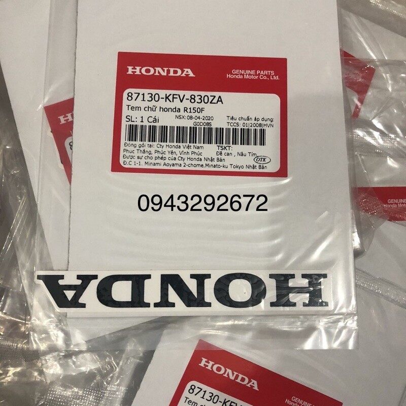Tem chữ HONDA yếm Dream Zin Honda (87130KFV830ZA)