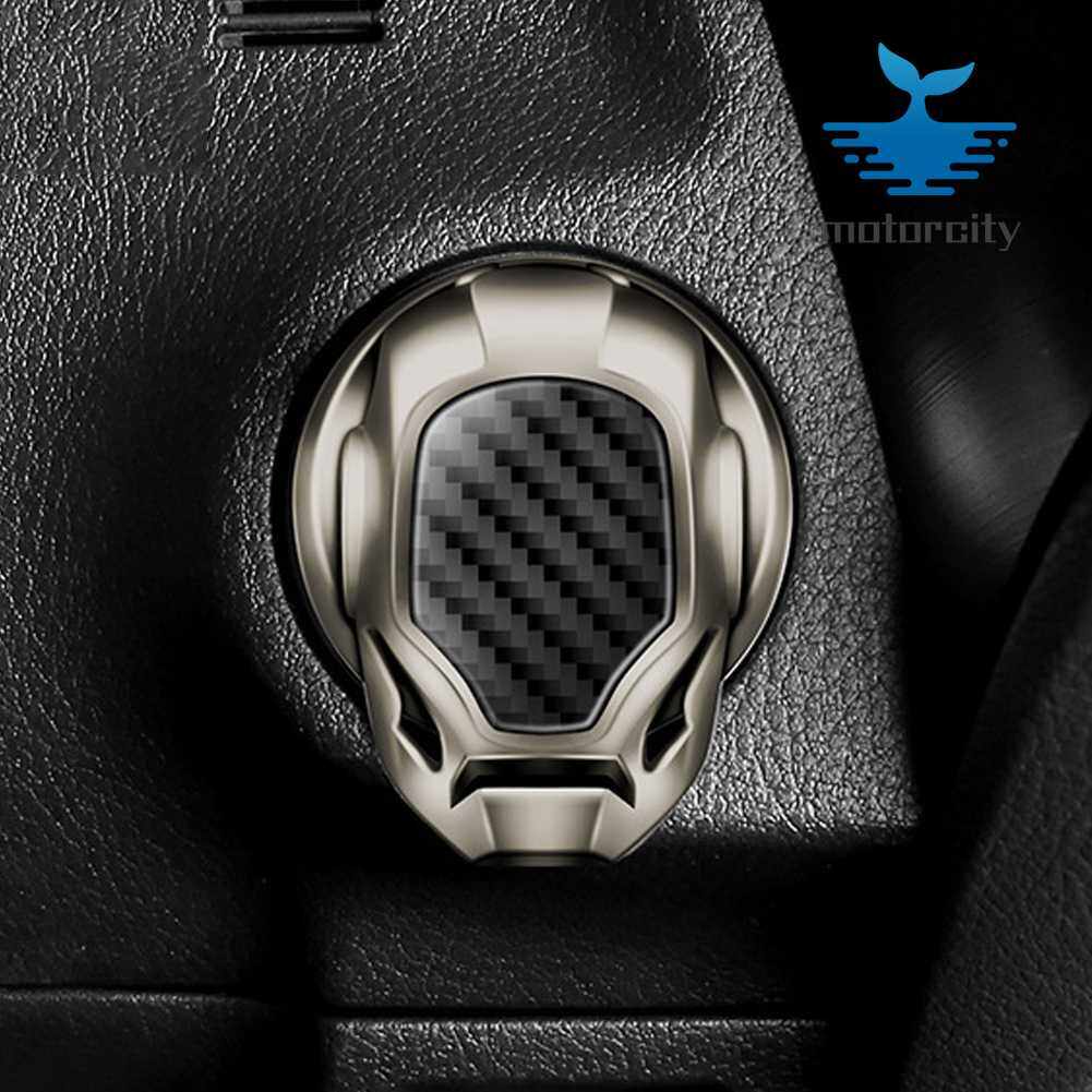 Protective Switch Button Cover Metal Car Engine Button Cover Anti Scratch One-Button Start Protective Cover Car Interior Decals Accessory