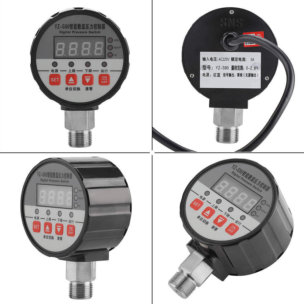 220V Digital Pressure Switch Controller 0-2Mpa 0.5%FS Accuracy Digital Pressure Controller for Water Pump Air Compressor