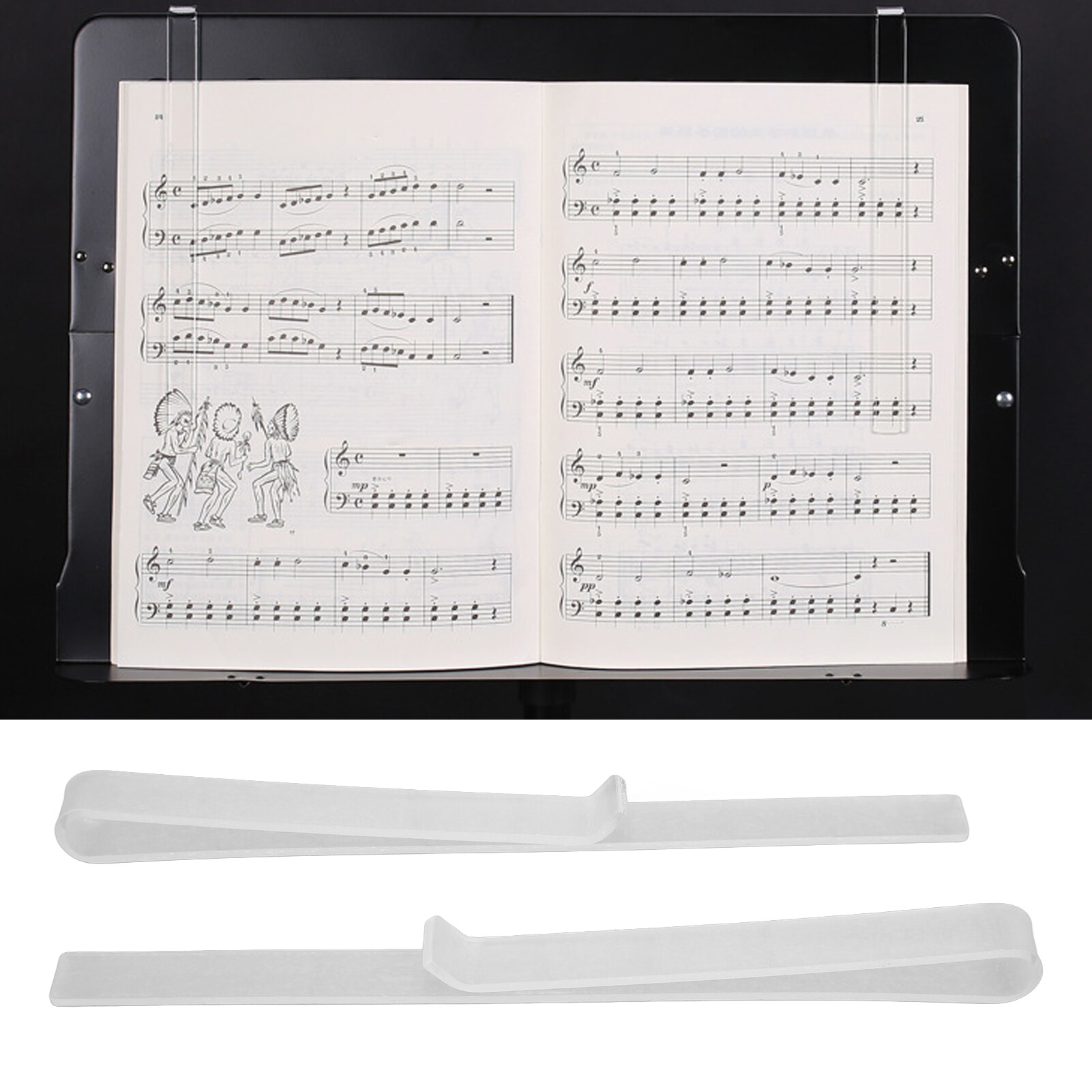 Music Stand Page Holder, Music Clip 1 Pair for Piano