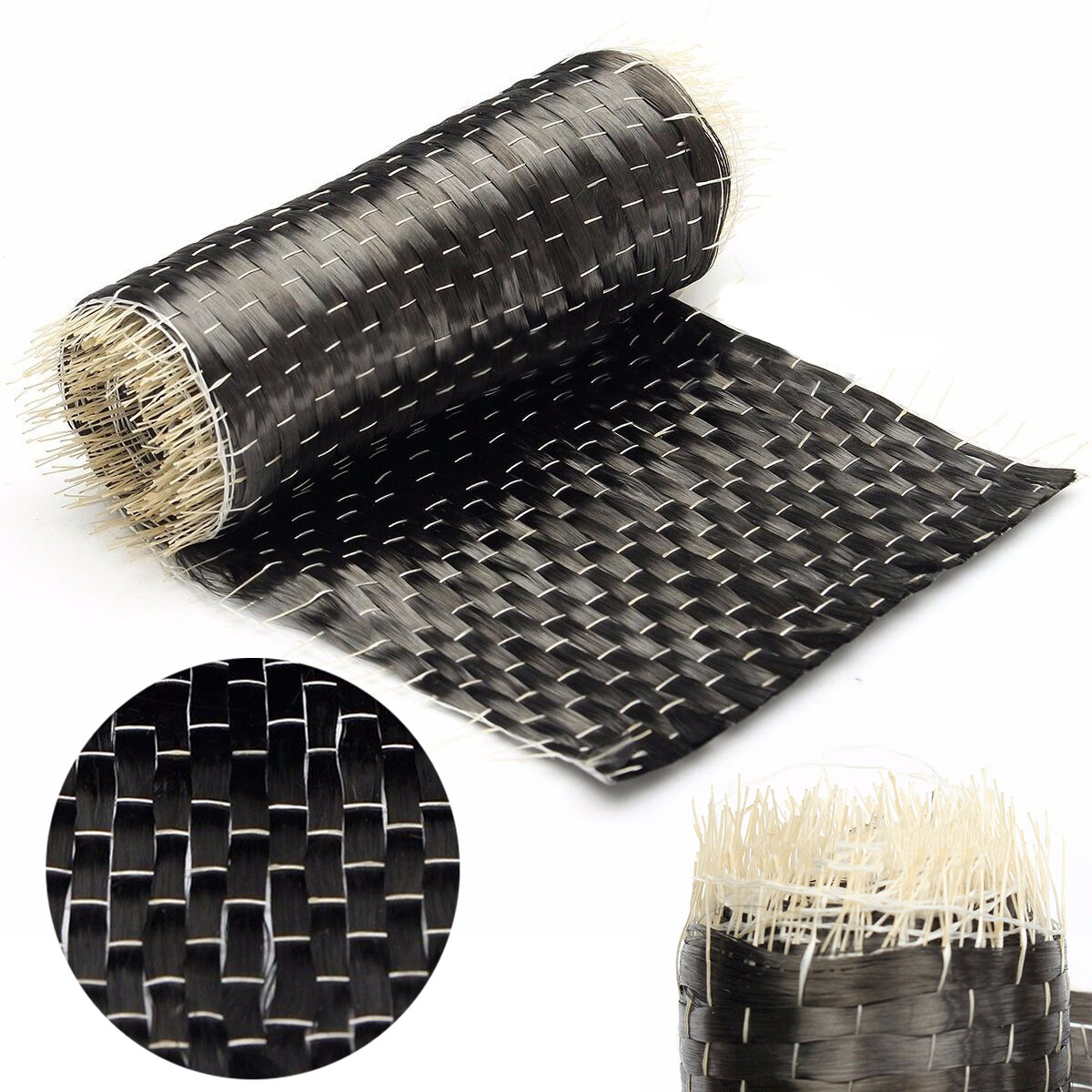 BOKALI 1pcs New 12K 200G 10*100cm Black Carbon Fiber Cloth Fabric Tape Uni-directional Weave