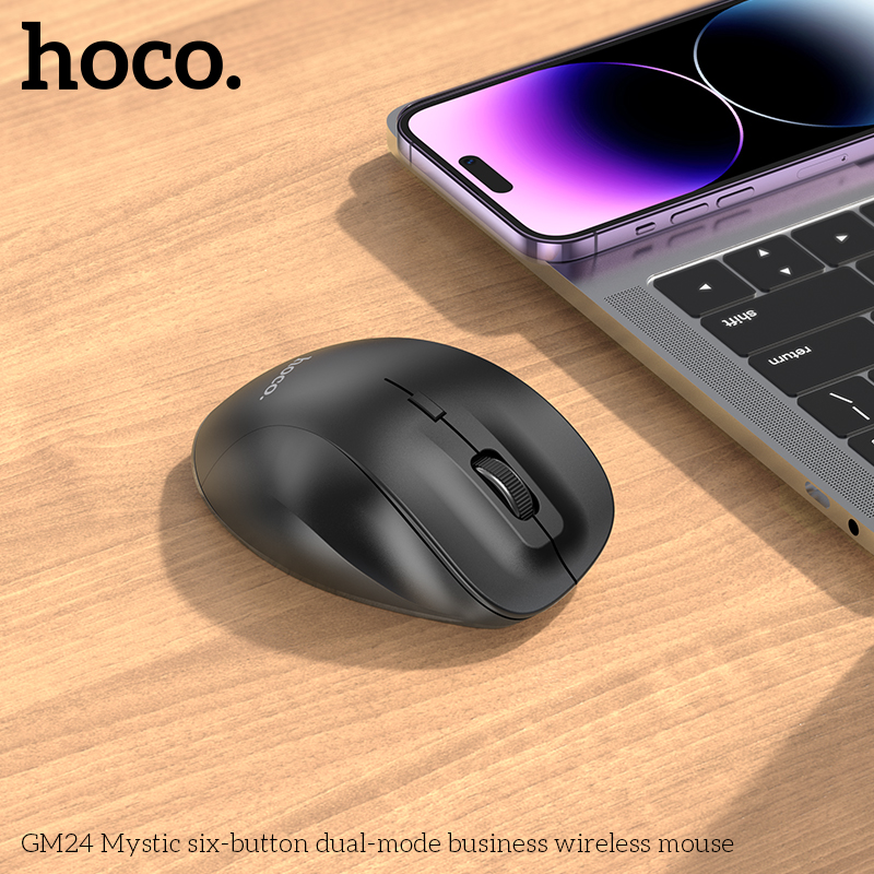 Hoco gm24 chuột không dây dual-chế độ Bluetooth 2.4GHz USB nút bên hông chuột không dây chuột cho máy tính xách tay Chuột không dây