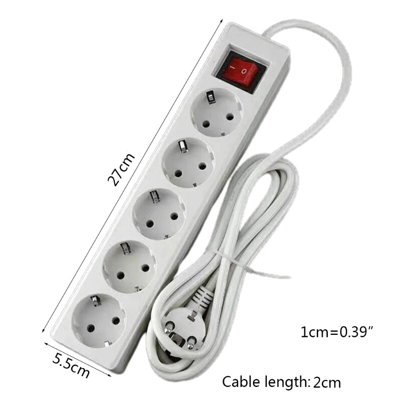 Ổ Cắm Mở Rộng Loại Tiêu Chuẩn EU Của Đức Ổ Cắm Điện 2 Chấu Bộ Chuyển Đổi Ổ Cắm Nhiều Lỗ Với Công Tắc Chỉ Báo LED