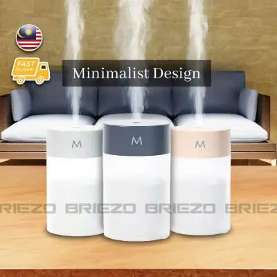 BRIEZOMALL Ultrasonic Minimalist Humidifier USB Diffuser for Aroma in Home Office Car with Warm Light LED
