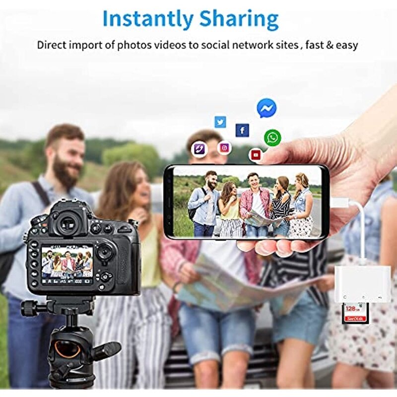 CNAGAIN USB C SD Đầu Đọc Thẻ, Type C Micro SD Đầu Đọc Thẻ TF Đầu Đọc Thẻ, 3 Trong 1 USB C Sang USB Camera Đầu Đọc Thẻ Nhớ Đầu Đọc Thẻ Cho HUAWEI Xiaomi Ipad Pro Và Hơn Thế Nữa
