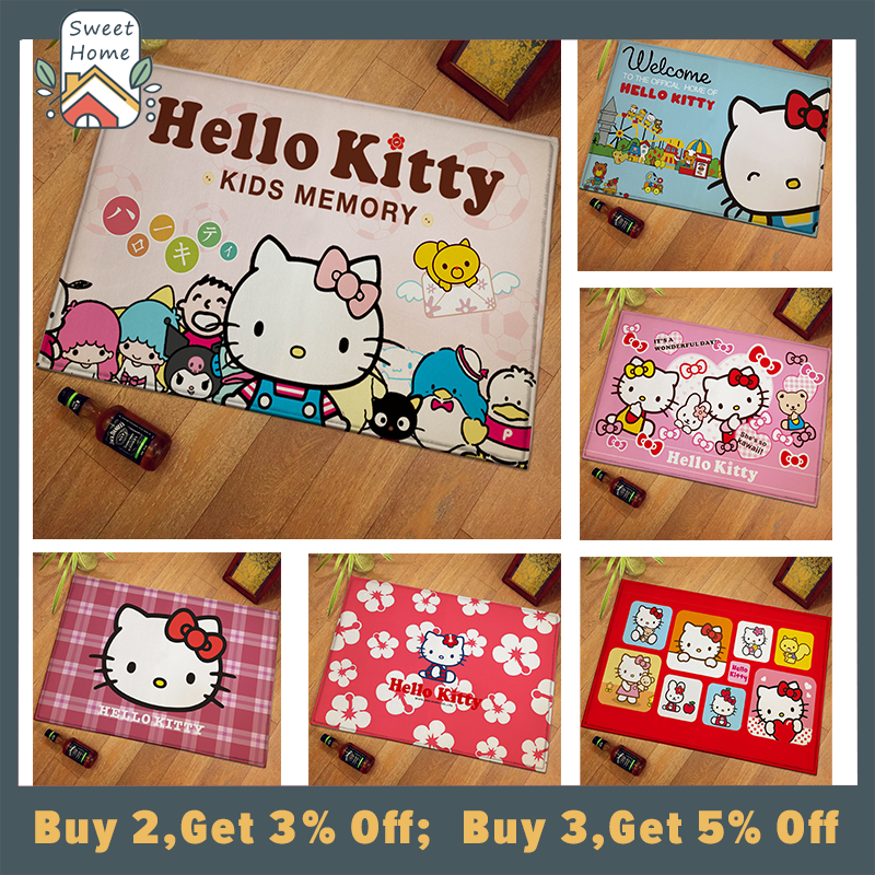 4080cm 60*90cm Home Living Big Hello Kitty Face Cartoon Carpet Entrance Door Mat Bathroom Rug Mat