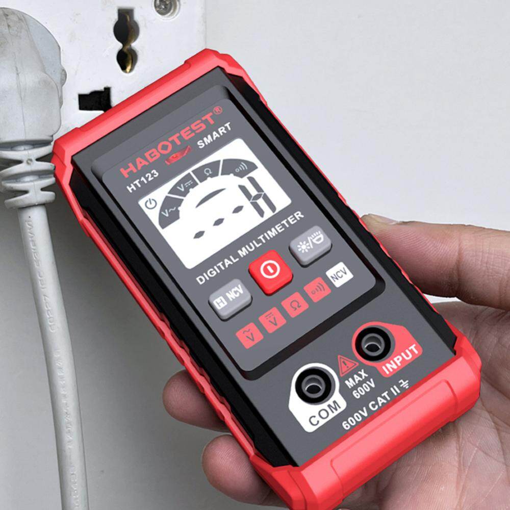 Smart Digital Multimeter Auto-Ranging Voltage Resistance Continuity Measurement Tester with Backlight LCD Display RMS 2000 Counts for Household