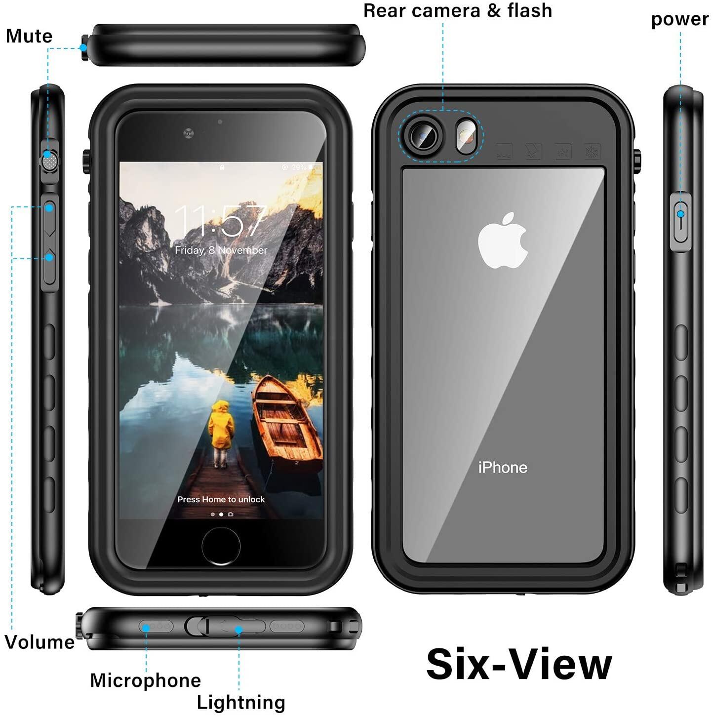 Cho Iphone 17 Pro Max trường hợp không thấm nước, được xây dựng trong miếng bảo vệ màn hình IP68 chứng nhận kín hoàn toàn dưới nước chống tuyết chống sốc dirtproof Ốp bảo vệ cho iPhone 17 không khí 16 Pro Max 16e 15 cộng với 14 Pro 13 12 XS  XR SE2/3 87