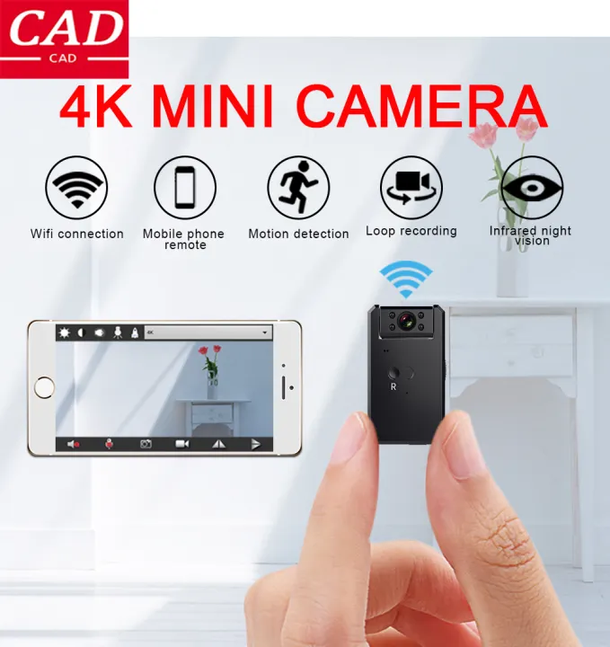 cad 4k mini kamera wifi tanpa wayar pintar camcorder ip hotspot video penglihatan malam hd mikro kecil kecil cam pengesanan pergerakan vlog