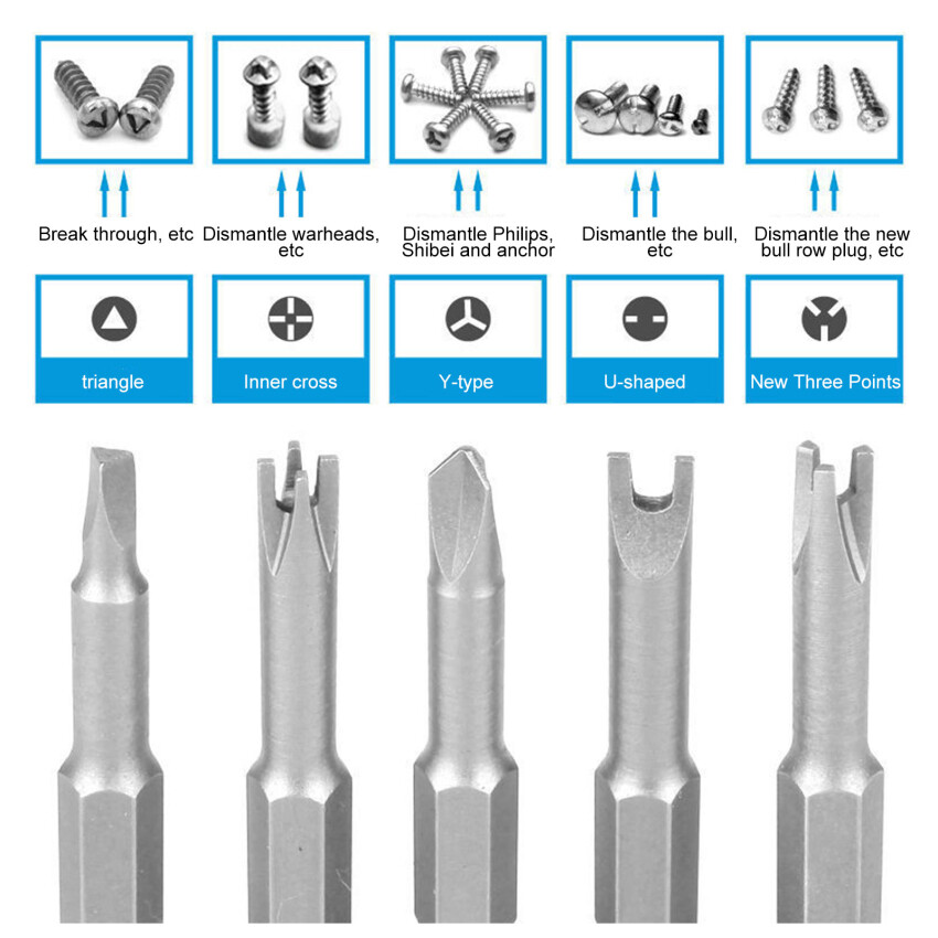 13 chiếc Bộ tuốc nơ vít hình đặc biệt 50mm hình chữ U hình tam giác bên trong chữ thập ba điểm Bộ Tuốc nơ vít Phụ Kiện Dụng cụ