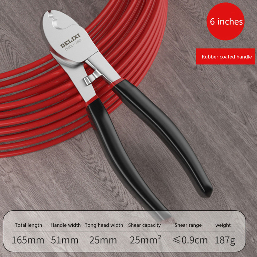 Insulated Cable Cutter Wire Stripper Electrician Shears Pliers Scissors Cutting Tools Manual 6 Inch Stranding Pliers