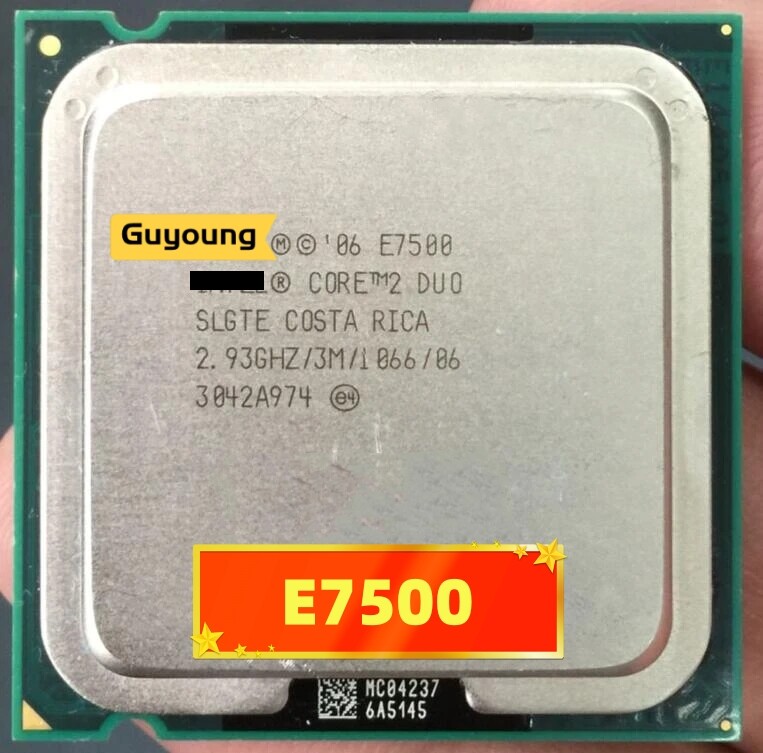 Core 2 duo e7500 e 7500 processor 2.93ghz 3m 1066mhz desktop lga775 cpu