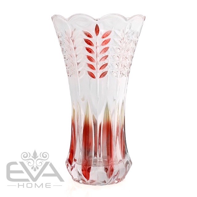 Lọ hoa bình bông thuỷ tinh màu cao 25 cm