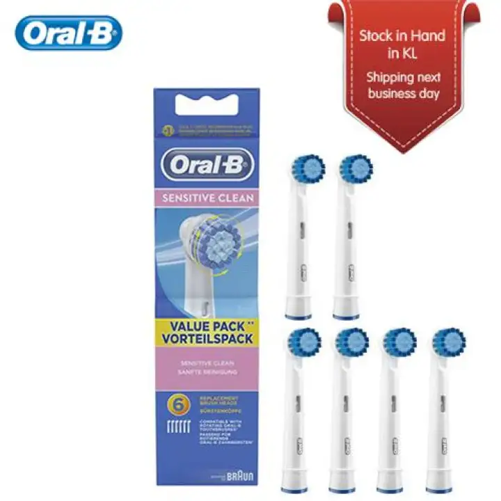 oral b sensitive clean replacement electric toothbrush heads 2 refills
