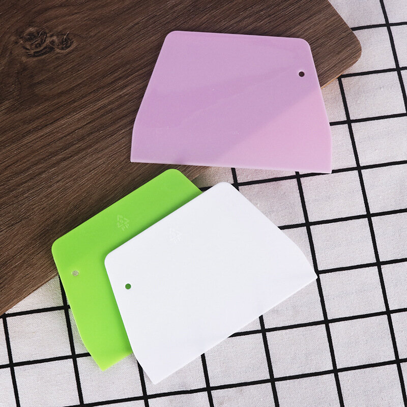 1PC hình thang nhựa scraper đồ cắt bột bánh kem scraper
