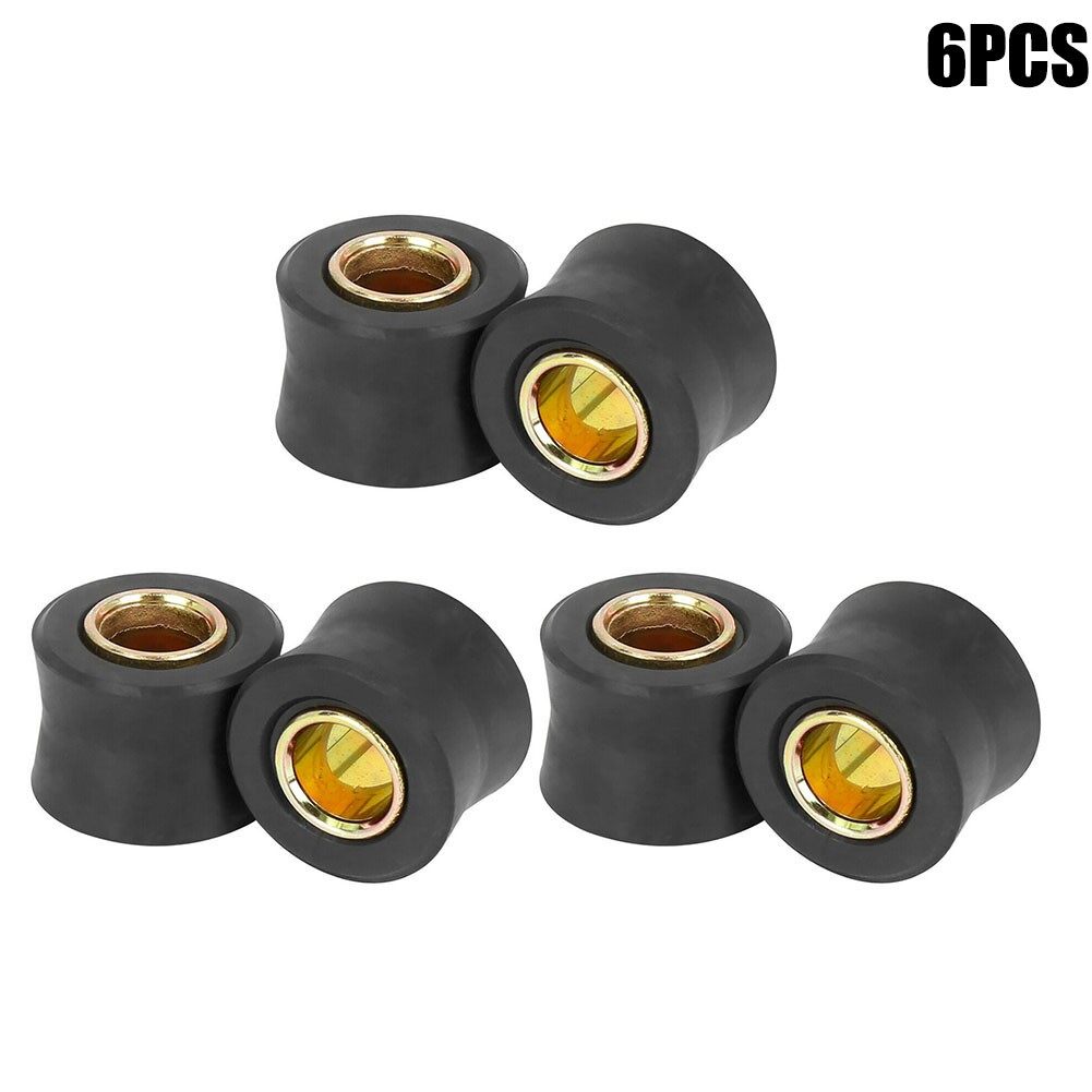 6pcs Universal Motorcycle Motorbike Rear Shock Absorber Cushion 10mm Rubber Ring Bushing
