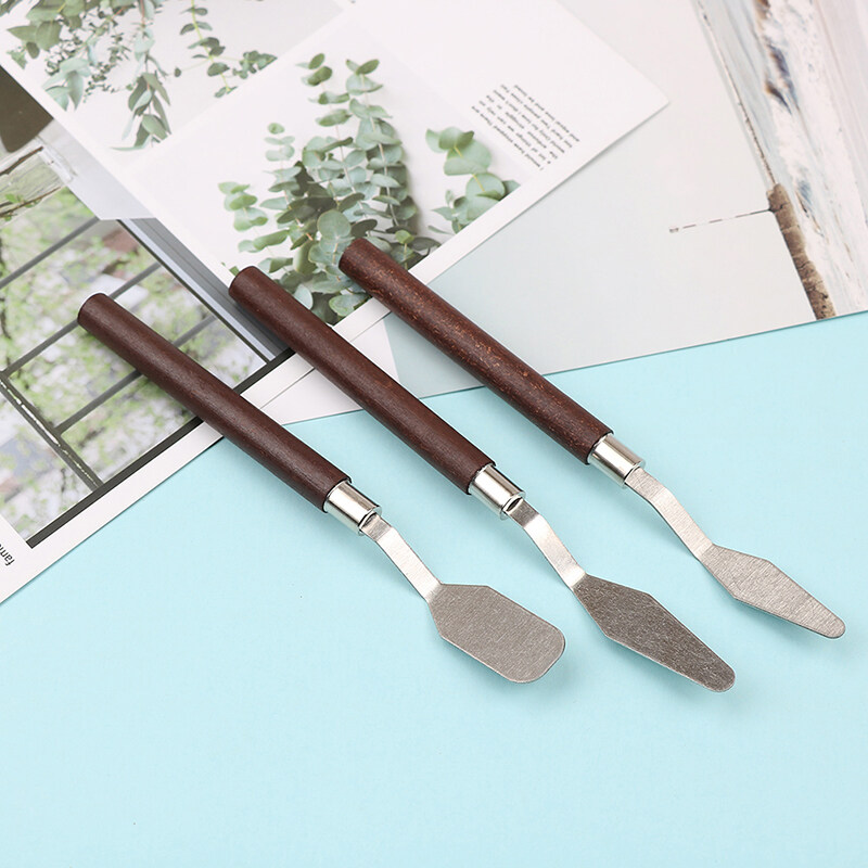 8 Sets Stainless Steel Palette Knives Wood Handle Spatula Painting