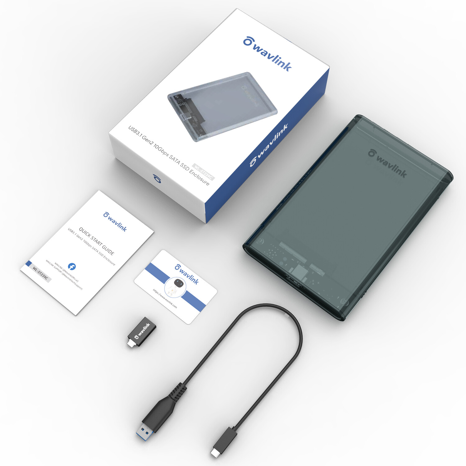 Wavlink Vỏ SSD USB3.1 Gen.2 Type-C 2.5"