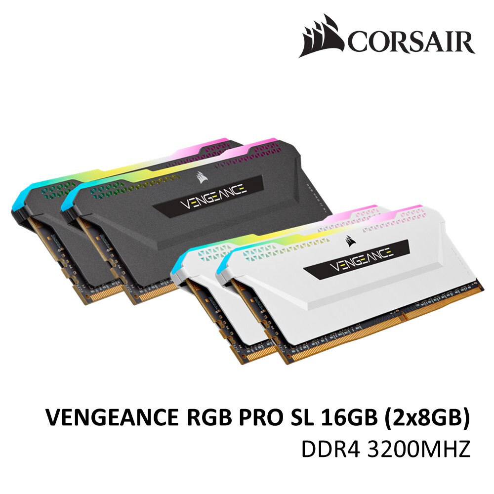 CORSAIR VENGEANCE RGB PRO SL 16GB (2x8GB) DDR4 DRAM 3200MHz C18
