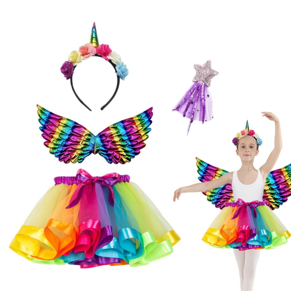 4Pcs Girls Unicorn Dress Up Princess 