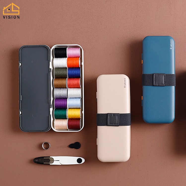 Vision Multi-Function Sewing Kit Box Set Portable Needle and Thread Package Household Hand Sewing Storage Box Needle Set for Home Travel and Emergency Home Universal Portable Sewing Machine