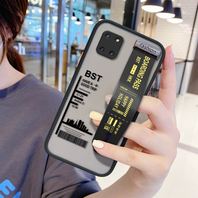 UCUC Casing Case For Samsung Galaxy Note 10 Lite Case For boys Shockproof Frosted Case Phone Casing Soft Edge Full Lens Protection Cover Ultra Thin (With Wristband)Phone Case