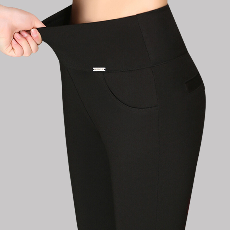 New Women's Stretch High Waist Long Pants Women Tight Black Leggings Plus Size 5XL Solid Color Pencil Pants Korean Version Thin Casual Small Leg Trousers